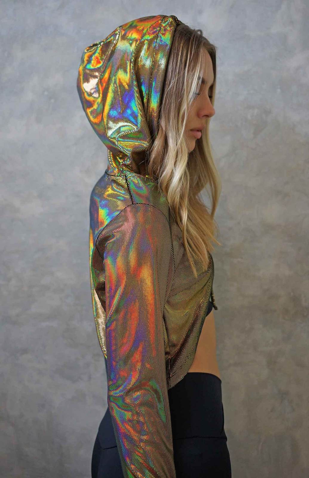 Gold Rush Cropped Pullover Sweatshirt
