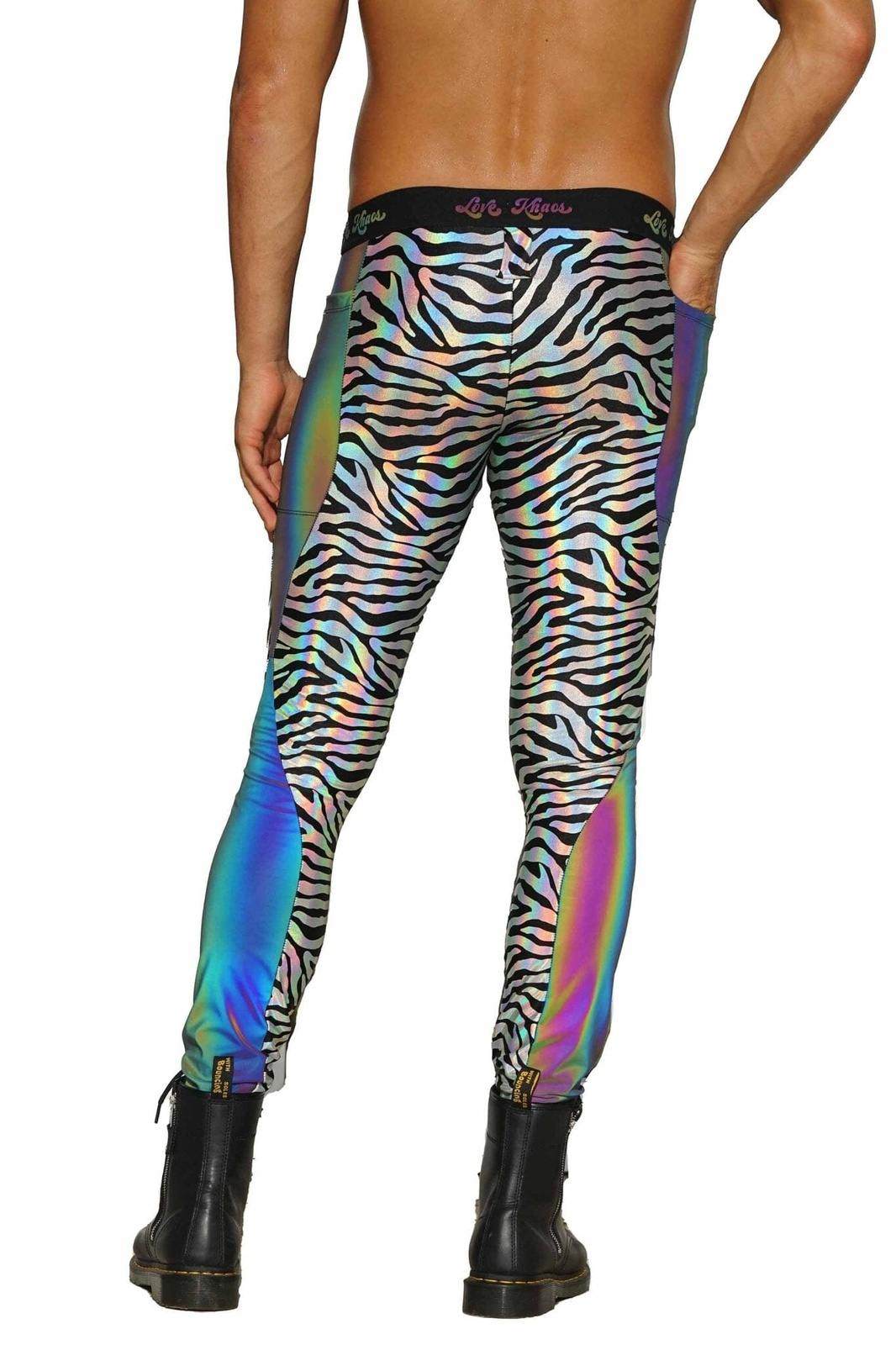 Mens Leggings with Pouch - Galactic Jungle